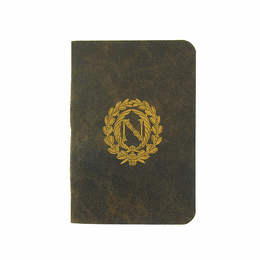 CAHIER A6 MARRON N NAPOLEON Carnet couverture cuir marron logo N honneur Napoléon, 36 pages, 15x10x0,5cm