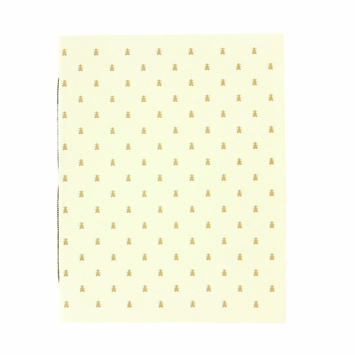 CAHIER A5 BEIGE ABEILLES NAPOL Carnet couverture papier fait main beige abeilles Napoléon, 24 pages 15x21x0,5cm