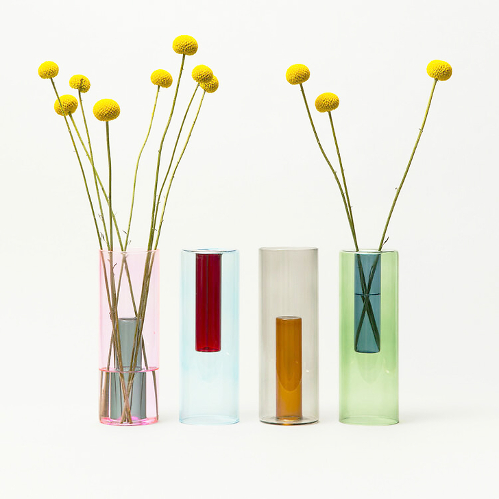 Grand vase réversible Rose/vert - Block Design