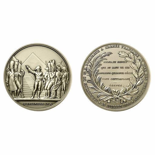 Médaille historique Bataille des Pyramides, bronze florentin, 59 mm - Monnaie de Paris