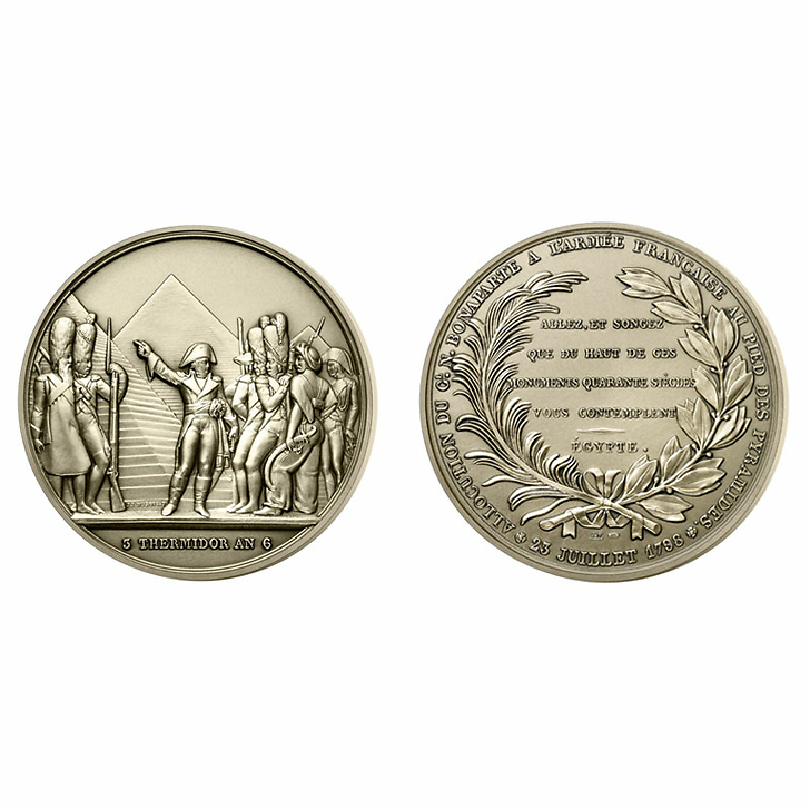 Médaille historique Bataille des Pyramides, bronze florentin, 59 mm - Monnaie de Paris