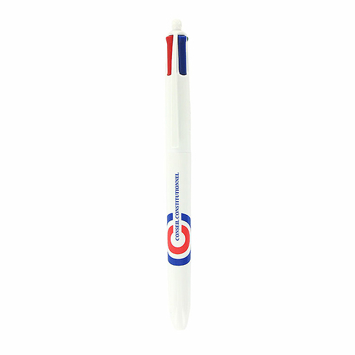 Stylo 4 couleurs Blanc effet glacé - Conseil constitutionnel