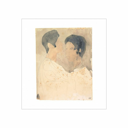 Reproduction Auguste Rodin - Deux profils cambodgiens