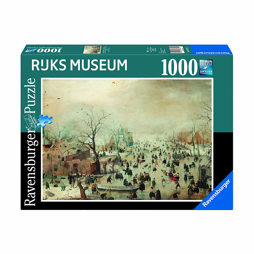 Puzzle 1 000 pieces Hendrick Avercamp - Winter Landscape with Ice Skaters - Ravensburger and Rijks Museum