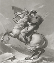 Napoleon Bonaparte, First Consul, crosses the Alps in May 1800