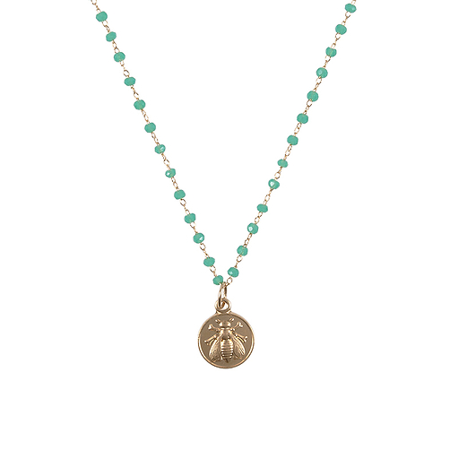 Collier Abeille - Vert d'eau