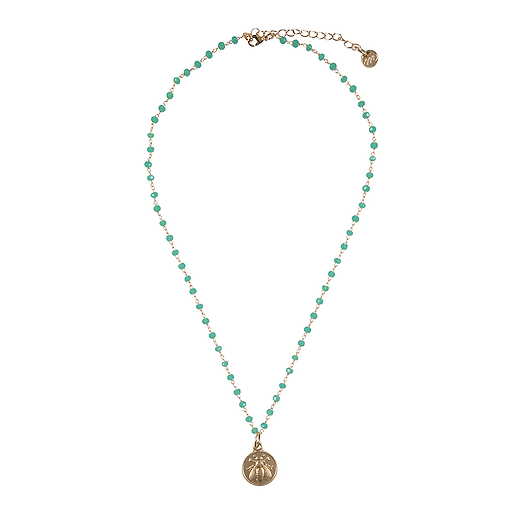 Bee Necklace - Water green