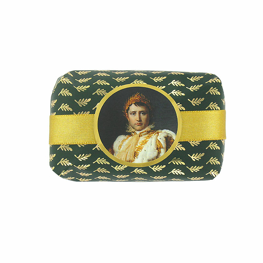 SAVON NAPOLEON 1ER VERT OR Savon parfumé sans huile de palme, emballage vert rubanor, Portrait de Napoléon