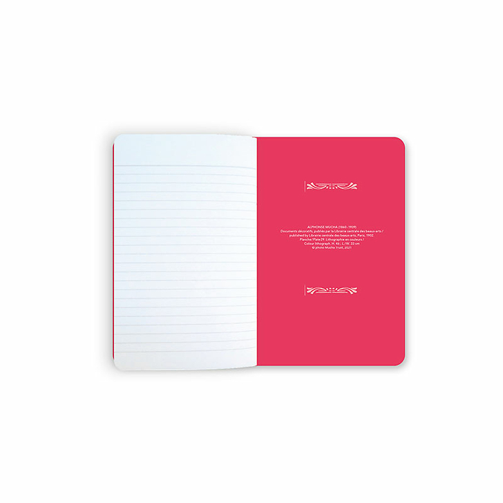 Small Notebook Mucha - Red Decorative Documents