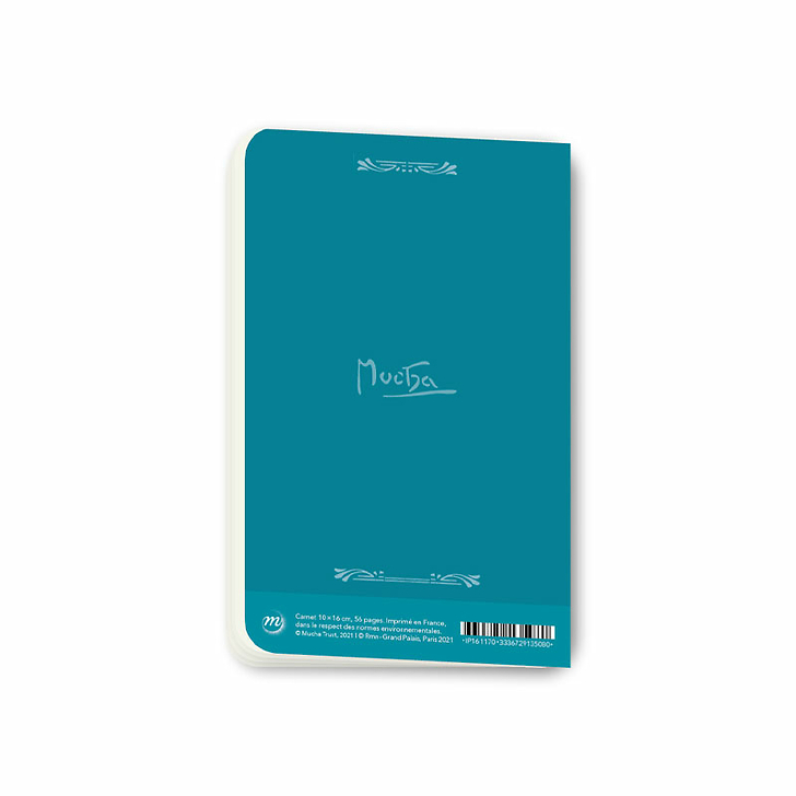 Small Notebook Mucha - Blue Decorative Documents