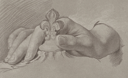 Study of a hand (left side of a study sheet)