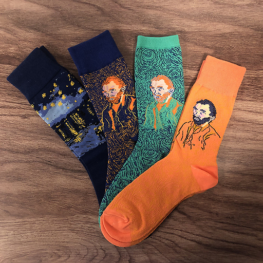 Chaussettes Vincent van Gogh - Autoportrait Oranges 41/46 - Musée d'Orsay