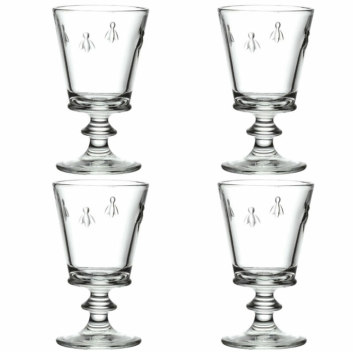 Coffret de 4 verres à vin Abeille - Transparent