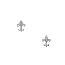 Boucles d'oreilles puces Fleur de Lys strass - Oreilles percées