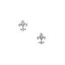 Boucles d'oreilles Fleur de Lys, argent et strass