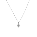 Collier pendentif Fleur de Lys, argent et strass