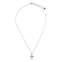 Collier pendentif Fleur de Lys, argent et strass