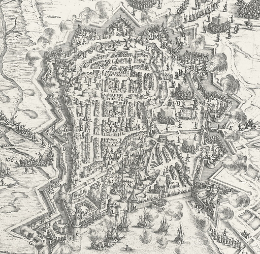 The siege of La Rochelle, in 1627-1628 - Jacques Callot