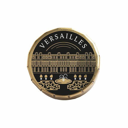 Boîte de bonbons saveur menthe - façade Versailles noir