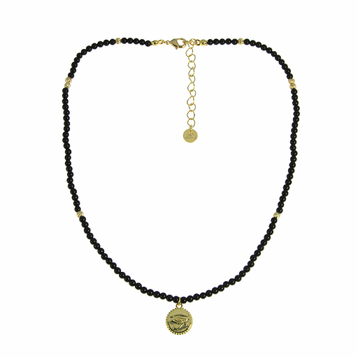 Collier Œil - Perles d'onyx