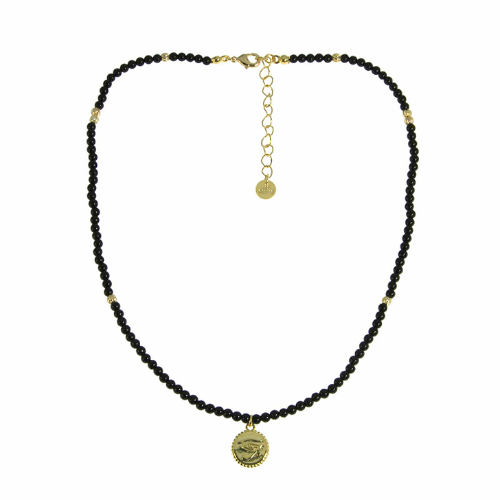 Collier Œil - Perles d'onyx