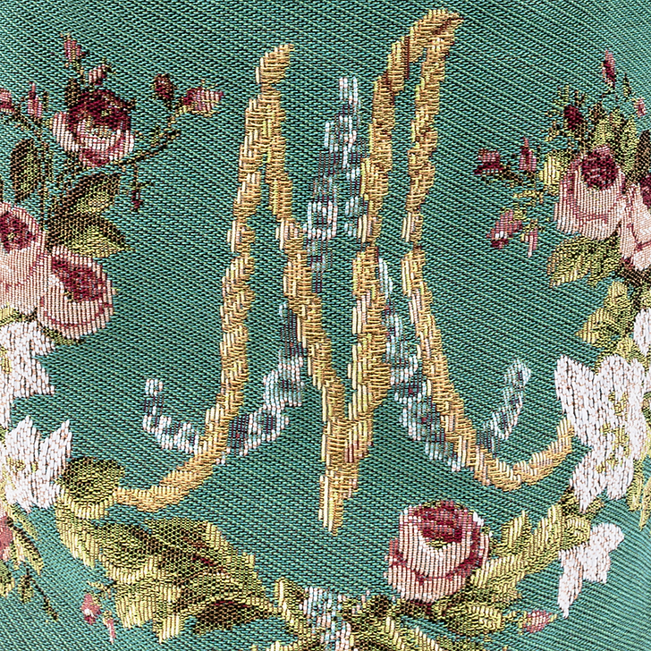 Petit panier tapisserie Marie Antoinette vert 25x28 cm