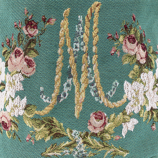 Grand panier tapisserie Marie Antoinette vert 25x43 cm