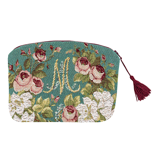 Trousse tapisserie Marie Antoinette vert 15x20 cm