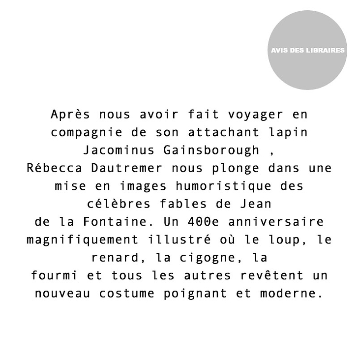 Fables Jean de La Fontaine illustrated by Rébecca Dautremer