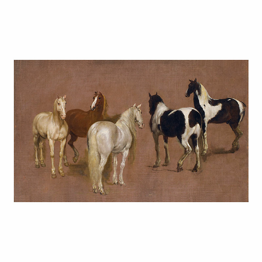 Reproduction sous Marie-Louise Adam-François Van der Meulen - Étude de cinq chevaux, vers 1670-1680