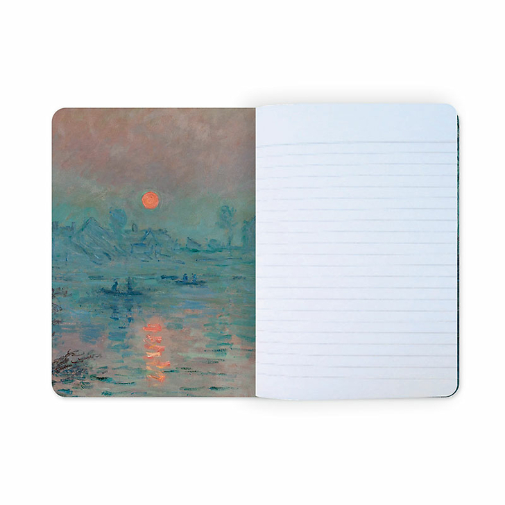 Cahier Claude monet - Soleil couchant sur la Seine à Lavacourt, effet d'hiver, 1880