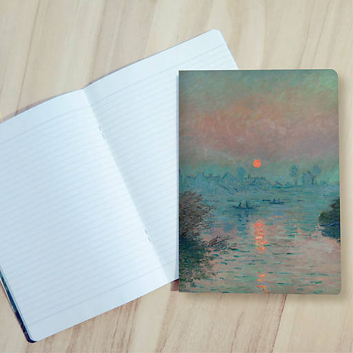 Cahier Claude monet - Soleil couchant sur la Seine à Lavacourt, effet d'hiver, 1880