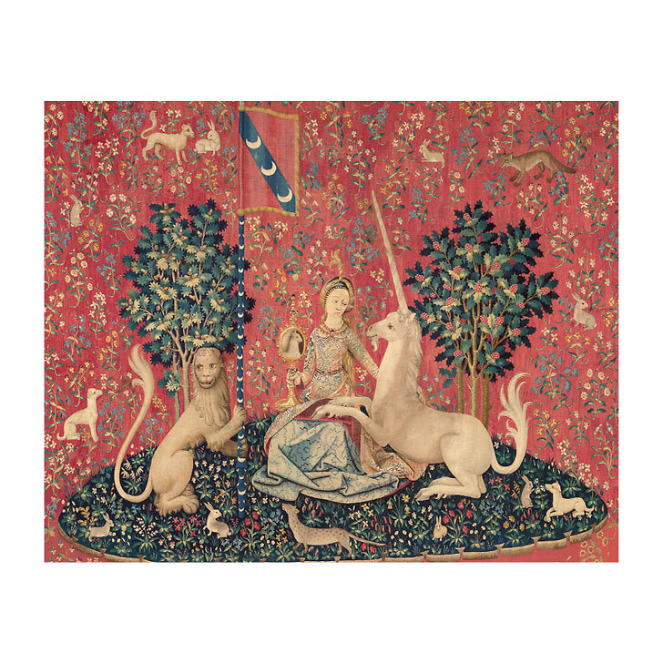 Reproduction La Dame La Licorne La Vue Vers 1500 24x30cm 