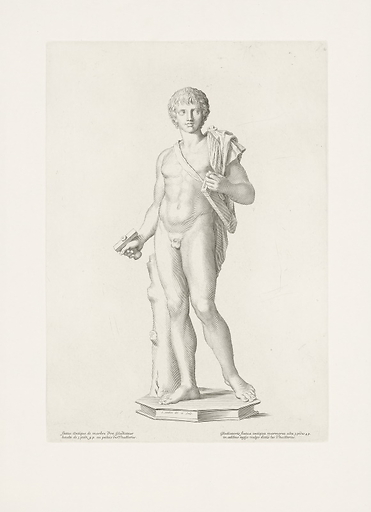 Statue antique de marbre d'un gladiateur haute de 3 pieds 4 pouces au palais des thuilleries