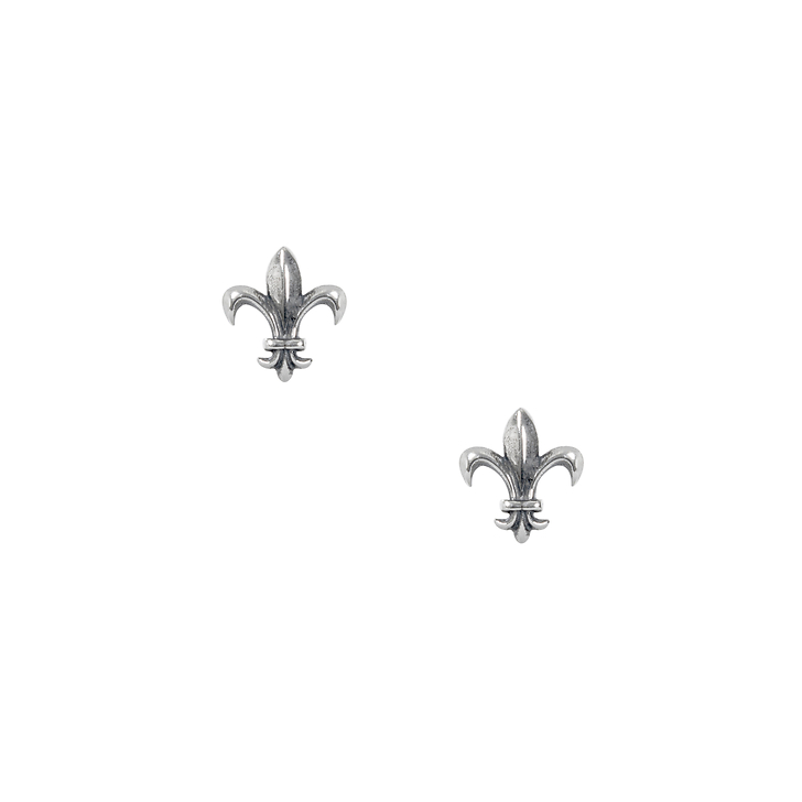 Puces d'oreilles Fleur de Lys, argent