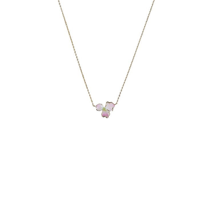 Necklace with enamelled Clover - Cécile Boccara