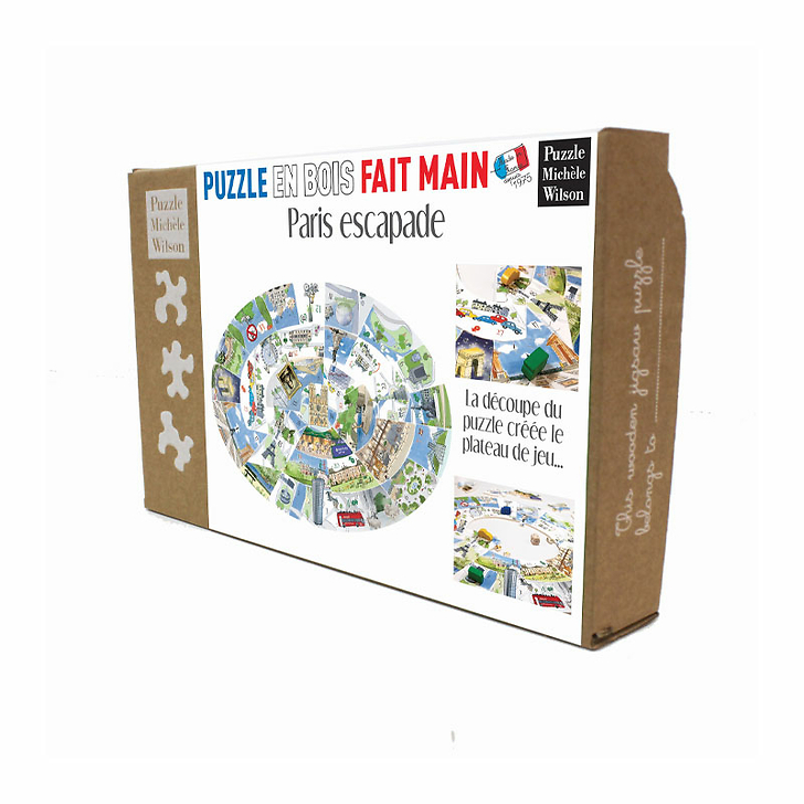 Puzzle Jeu de l'oie en bois 34 pièces Paris escapade - Puzzle Michèle Wilson