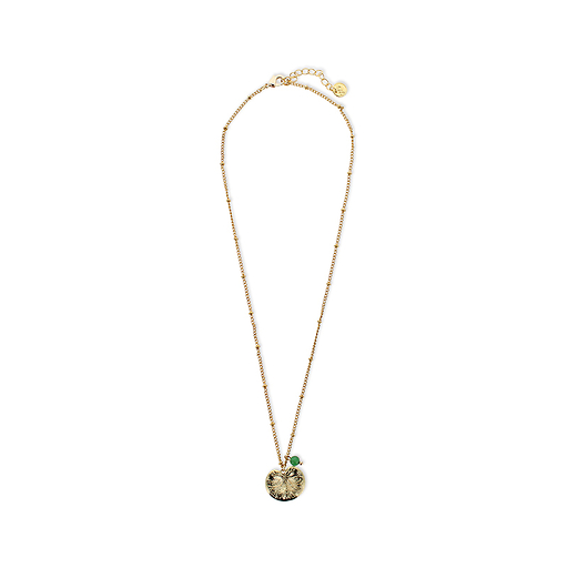 Collier court Nymphéas perle d'aventurine