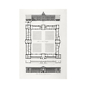 Plan, elevation and section of the Louvre