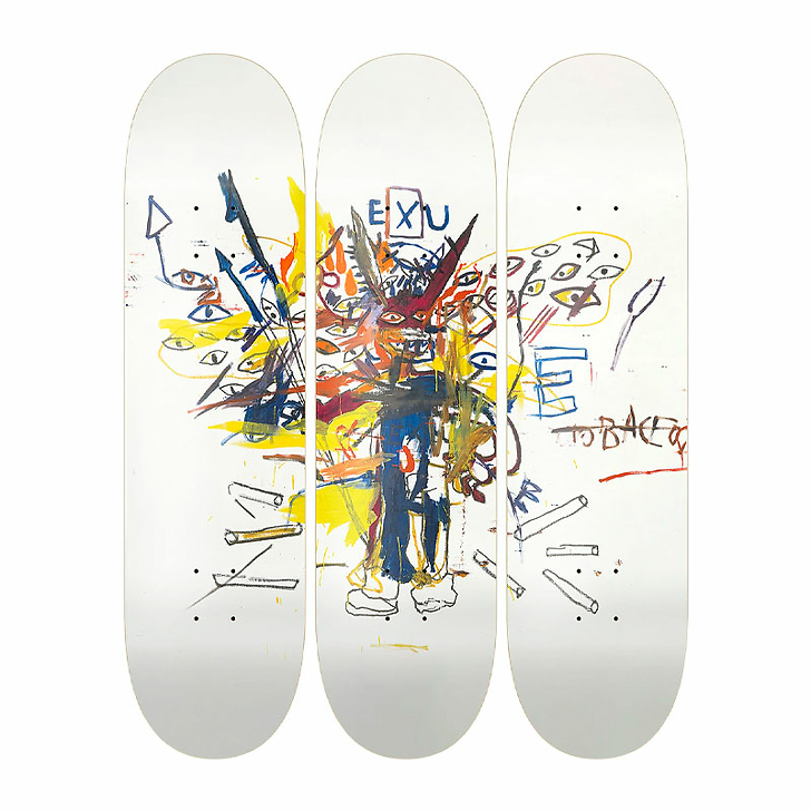 Skateboards Triptyque Jean-Michel Basquiat - Exu, 1988 - The Skateroom