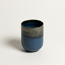 Blue enamel tea cup