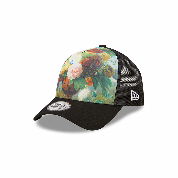 Casquette réglable A-Frame Trucker Vase de fleurs Noir - New Era x Louvre