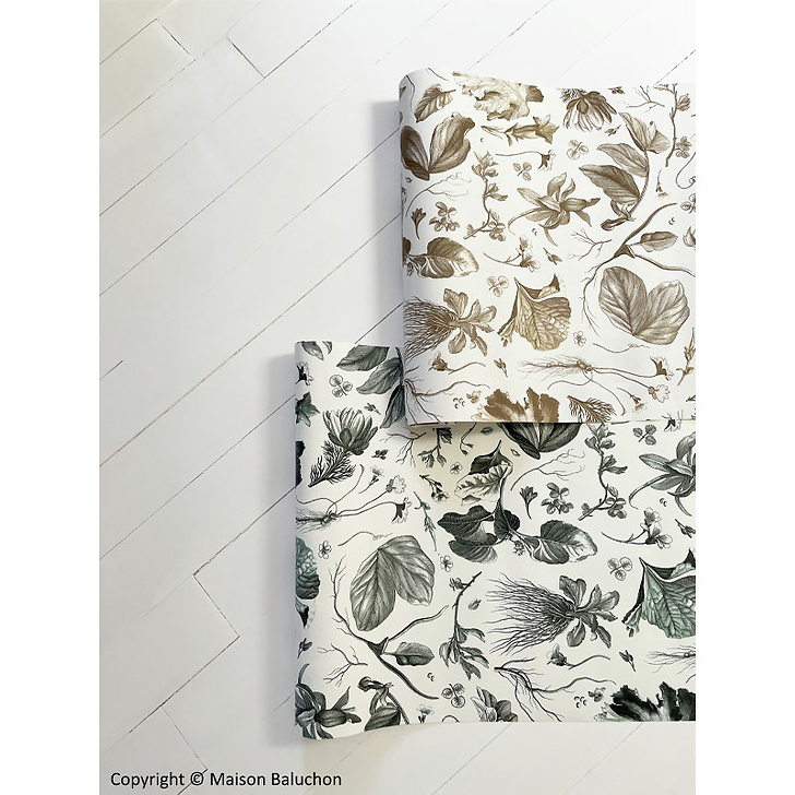 Non-woven Wallpaper Herbier du roi - Green - Château de Versailles - 270 x 53 cm - Maison Baluchon