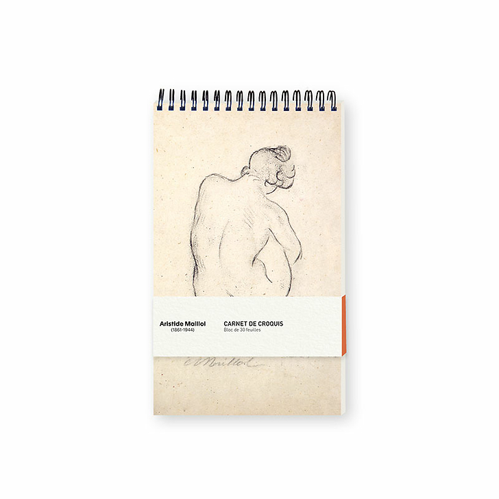 Carnet de croquis Aristide Maillol - Femme accroupie de dos, 1911 - Bloc de 30 feuilles 14 x 22 cm