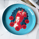 Assiette murale Marie-Antoinette Pop Bleu ciel - ⌀ 22 cm