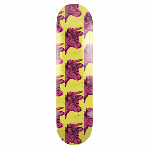 Skateboard Andy Warhol - Cow (Pink and Yellow) - The Skateroom