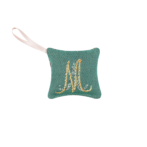 Mini-coussin parfumé vert Monogramme de Marie-Antoinette