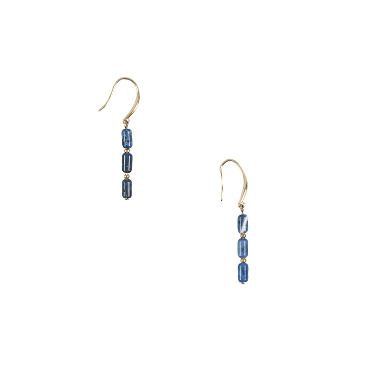 Boucles d'oreille pendantes antiques - pierres bleues