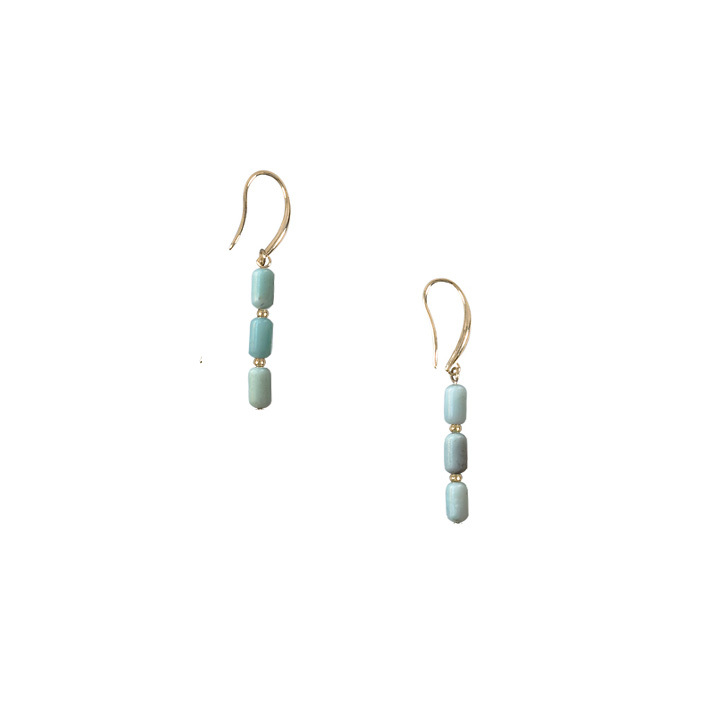 Boucles d'oreille pendantes antiques - pierres azur