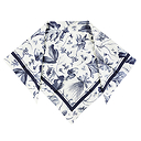 Silk Square 90x90cm - King's Herbarium Blue - Maison Baluchon